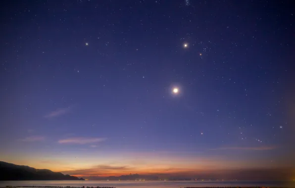 The sky, stars, landscape, constellation