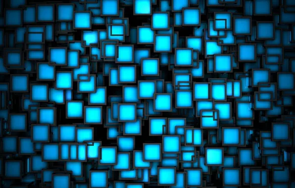 Picture colors, blue, pattern, squares