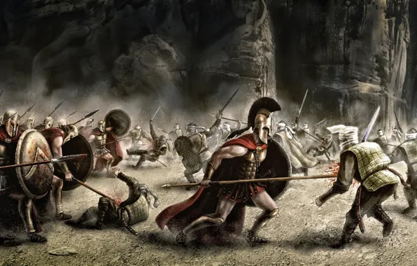 Weapons, war, art, battle, 300 spartans