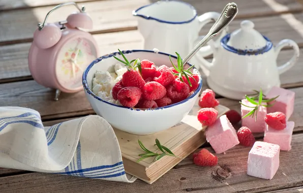 Berries, raspberry, dessert, cheese, marshmallows, Anna Verdina, marshmallow
