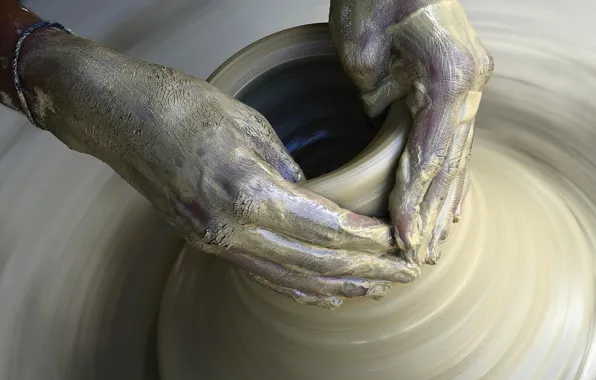 Hands, vase, pitcher, clay, hands, vase, Gonchar, keramik
