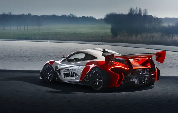 McLaren, GTR, supercar, rear view, 2018, Ayrton Senna, McLaren P1, MSO