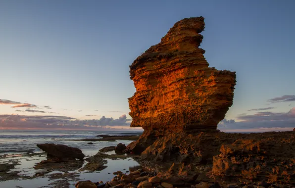 Sea, wave, stones, rocks, shore
