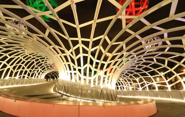 Australia, Melbourne, Webb Bridge, serpentine bridge