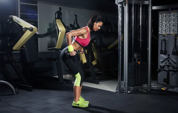 Girl, brunette, pose, workout, fitness