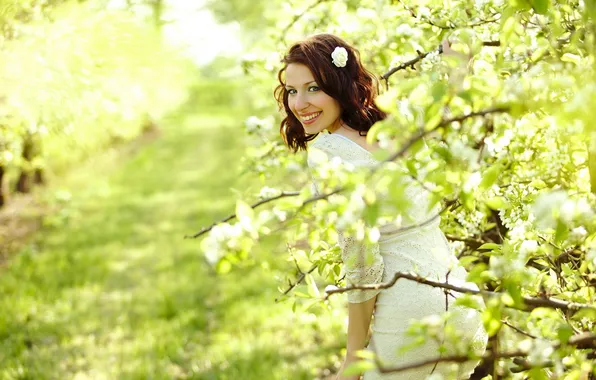 Picture girl, nature, garden