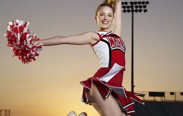 Picture blonde, Glee, actress, Dianna Agron, cheerleader, Quinn Fabray