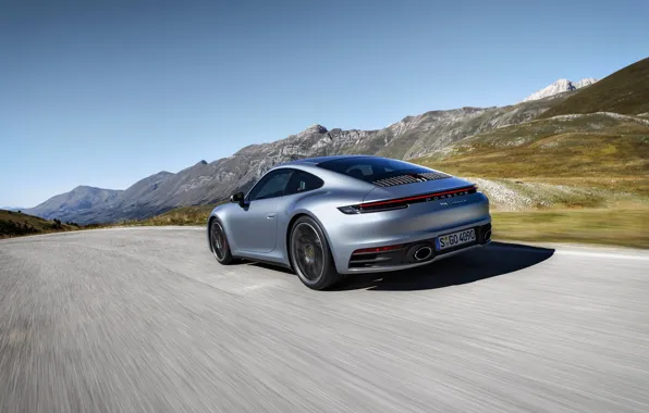 Picture the sky, asphalt, coupe, speed, 911, Porsche, Carrera 4S, 992