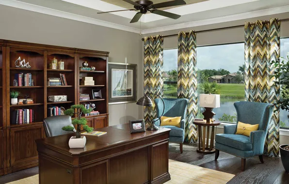 Room, interior, chairs, library, office