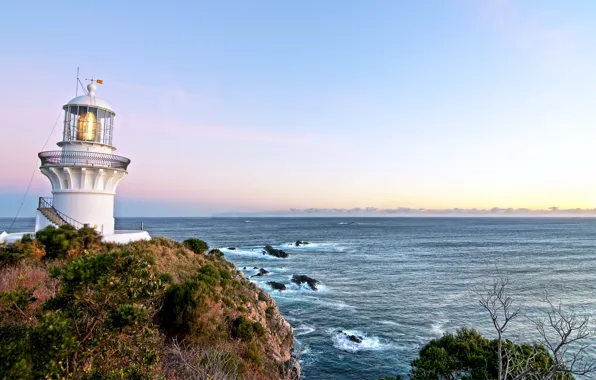 Sea, the sky, sunrise, lighthouse, Australia