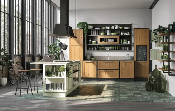 Style, Villa, interior, Italy, kitchen, dining room, dining area, Italian design