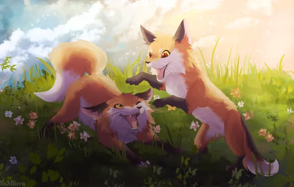 Picture plays, flowers, nature, Fox