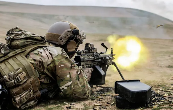 Picture Afghanistan, United States Spec Ops, M249 Squad Automatic Weapon