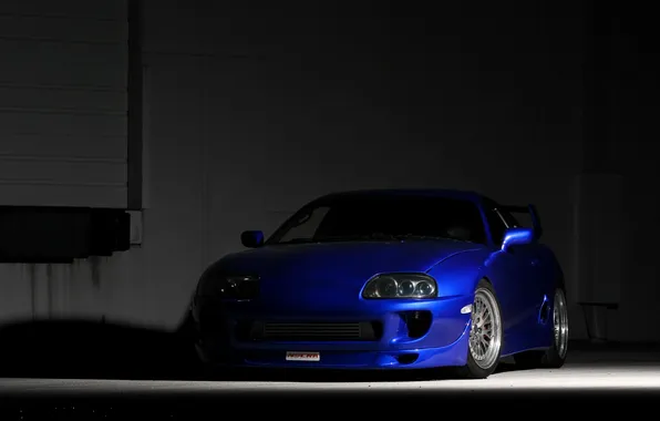 Picture light, shadow, window, supra, front view, blue, toyota, blue