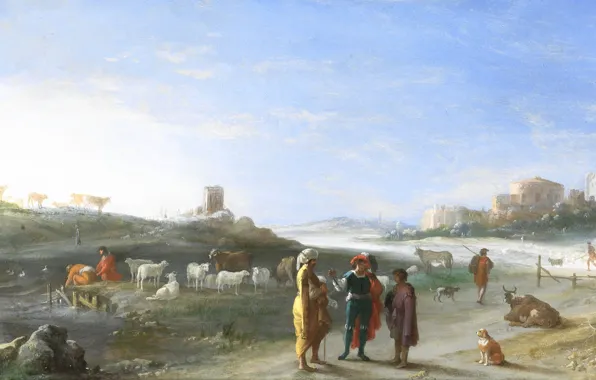Oil, picture, mythology, Cornelis van Poelenburg, 1630, By Cornelis van Poelenburgh, Isaiah, his youngest son …
