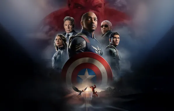Poster, comic, Harrison Ford, Harrison Ford, MARVEL, Red Hulk, Anthony Mackie, Anthony Mackie