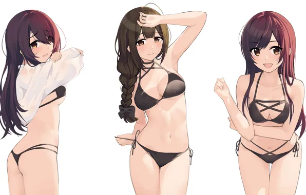 Picture sexy, ass, cleavage, long hair, girls, boobs, anime, beautiful