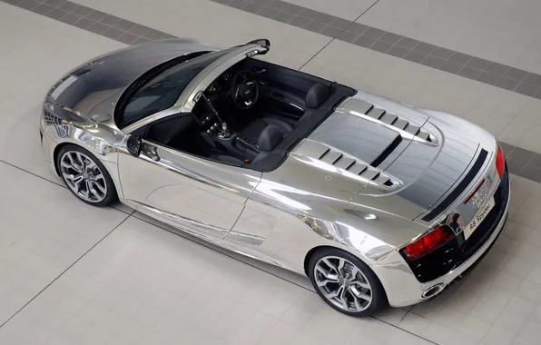Car, machine, EXCLUSIVE, Audi R8 V10 Spyder Chrome, 3000x2082