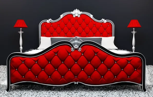 Picture red, design, bed, decoration