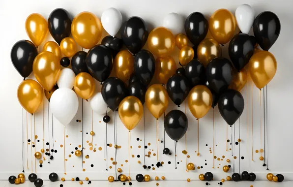 Balls, balloons, wall, holiday, balls, Shine, point, Christmas