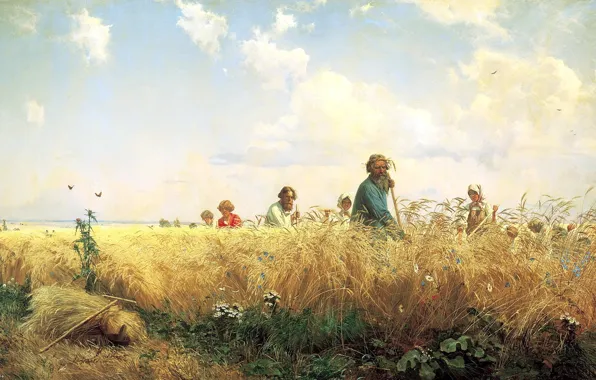 Picture field, It's time for the harvest and hay time, Bather G.