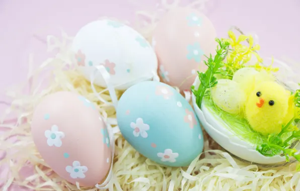 Eggs, Easter, hay, Holiday
