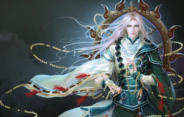 Picture anime, art, beads, guy. magic