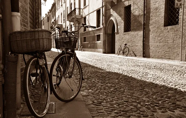 Road, bike, the city, street, building, home, pavers, Italy