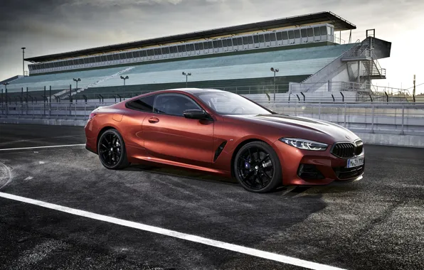 Picture asphalt, coupe, BMW, the fence, Coupe, tribune, 2018, 8-Series