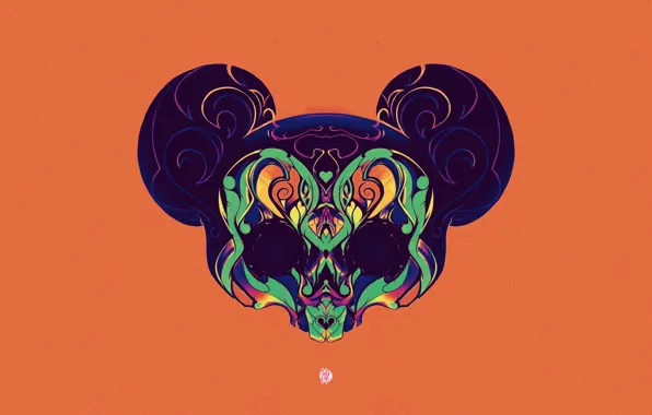 Minimalism, Background, Art, Sake, Mickey Mouse, Mickey, Characters, Mickey Mouse Skull