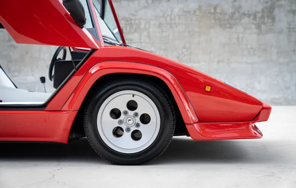 Red, Lamborghini, wheel, Lambo, Countach, Lamborghini Countach 5000QV