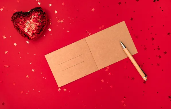 Winter, love, holiday, red, heart, Christmas, handle, New year