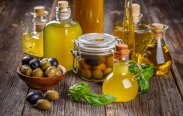 Glass, Board, spoon, Bank, bowl, olives, a lot, different