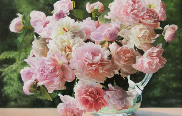 Picture flowers, pink, peonies, Zbigniew Kopania