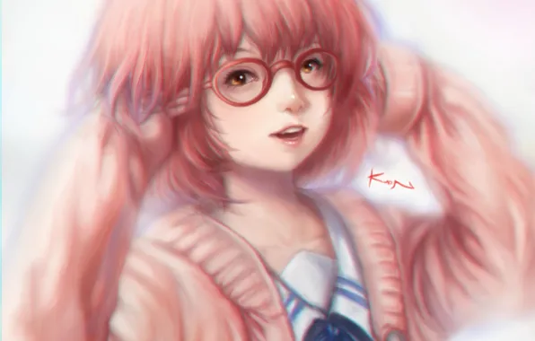 Download wallpaper Kyoukai no Kanata, Mirai Kuriyama, Beyond, section  shonen in resolution 1920x1080