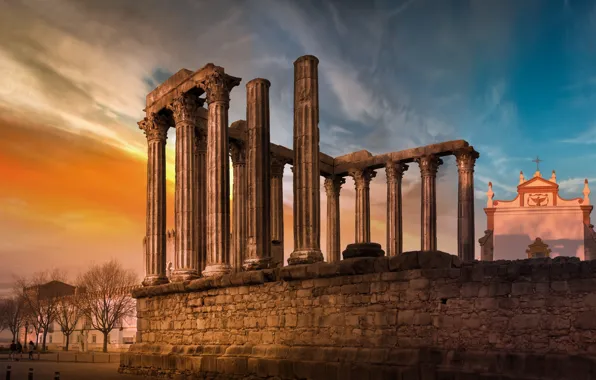 Ruins, Evora, Portugal