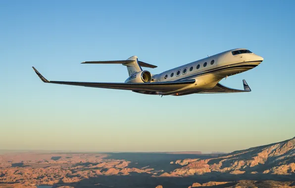 Picture the sky, mountains, flight, the plane, Gulfstream, G650, Aerospace, business