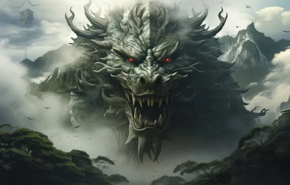 Picture fantasy, landscape, style, mountain, scene