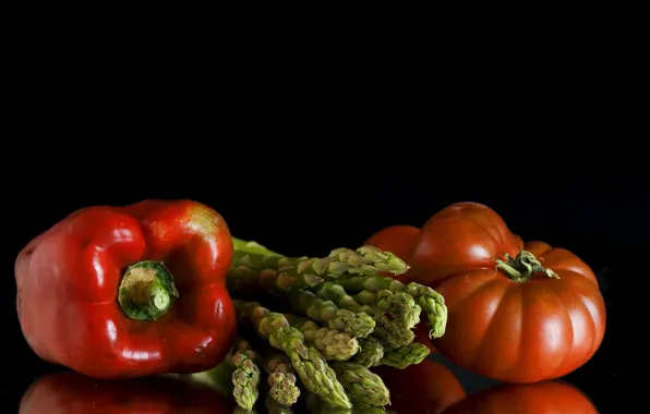 Pepper, vegetables, tomato, asparagus, pepper