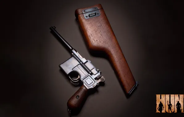 Gun, holster, Mauser