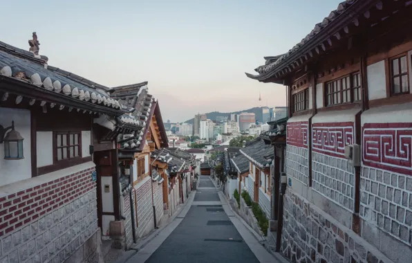 City, House, Street, Seoul, Korea, Houses