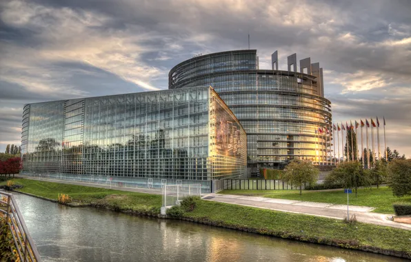 Picture France, the building, channel, Strasbourg, the European Parliament