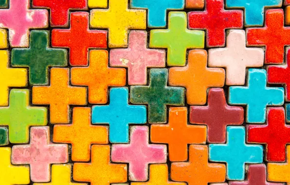 Background, tile, cross, colorful, rainbow, color, texture, bright