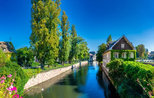 Picture France, Home, The city, Strasbourg, Water channel