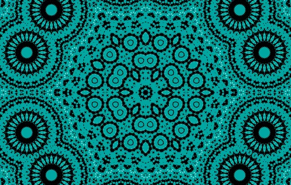 Pattern, round, green, circles, kaleidoscope