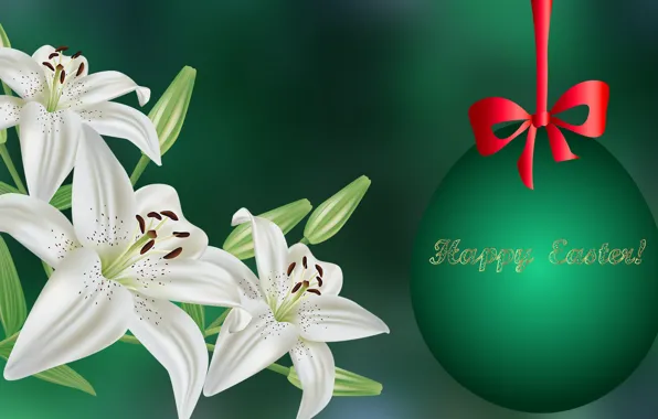 Graphics, Congratulations, Flowers, Lilie, Easter, Easter egg