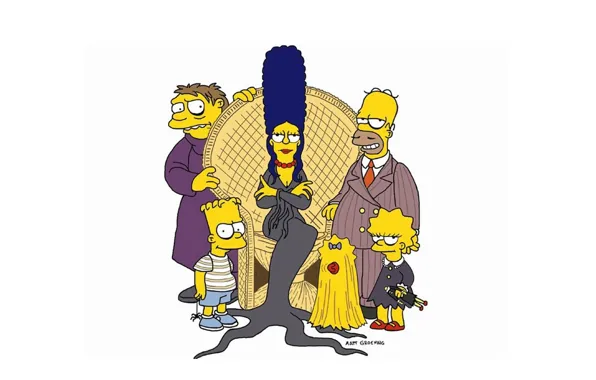 Picture Halloween, minimalism, cartoon, crossover, fun, fear, holiday, The Simpsons