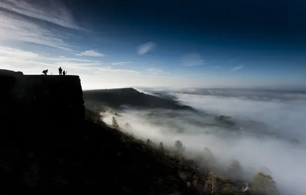 Picture landscape, fog, mountain