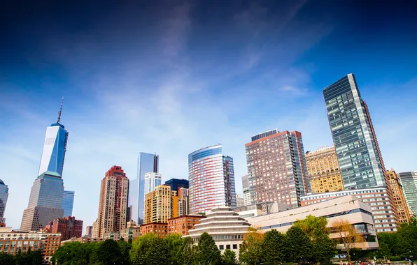 The sky, the city, skyscrapers, USA, USA, America, New York, New York City