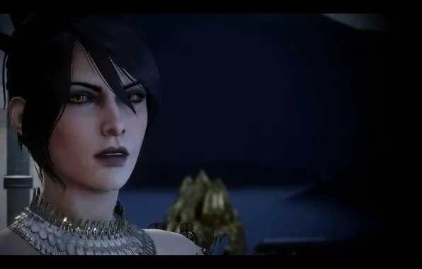 Eyes, look, decoration, face, lips, hairstyle, shoulders, dragon age